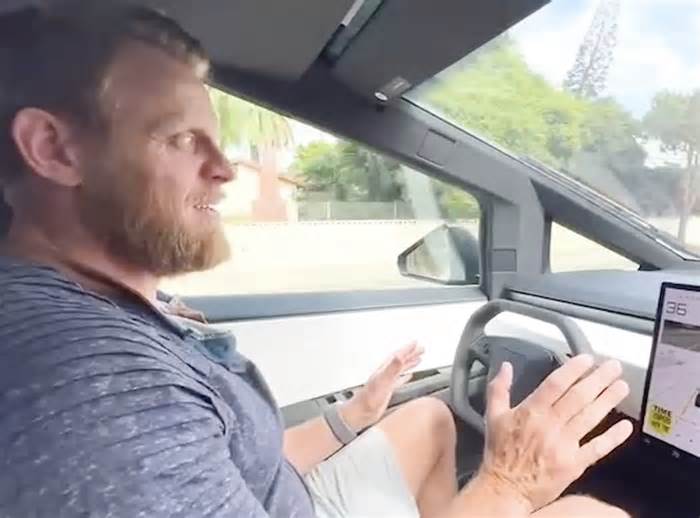 Man Drives the Tesla Cybertruck on FSD for 20 Miles, Hardly Touches the Steering Wheel