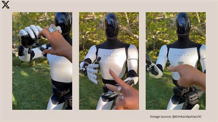 Kim Kardashian’s newest friend is Tesla’s humanoid robot; plays rock-paper-scissors with it