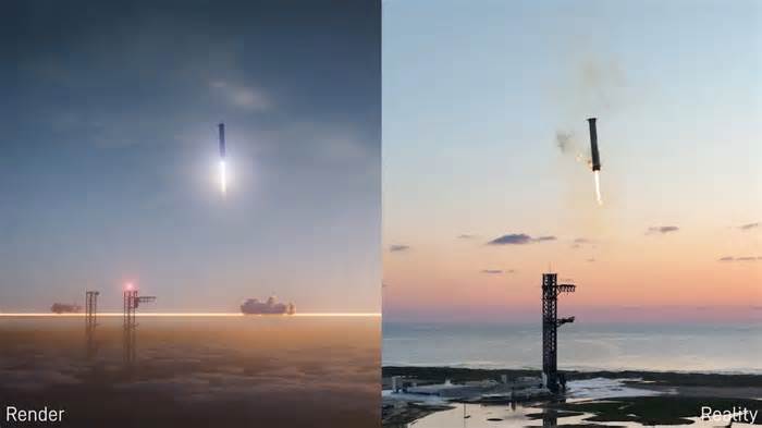 SpaceX's epic Starship Super Heavy rocket catch looked just like the company imagined (side-by-side video)