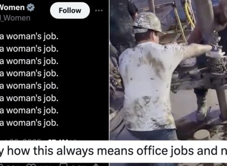 A sexist bigot took issue with the United Nations’s suggestion that ‘any job is a woman’s job’ and was magnificently owned