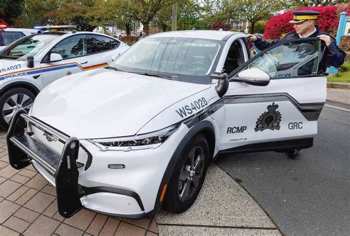 West Shore RCMP unveil two more EVs, as federal force starts shift to zero-emission fleet