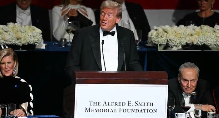 'They went after you’: Trump sympathizes with Mayor Adams’ indictment at Al Smith dinner