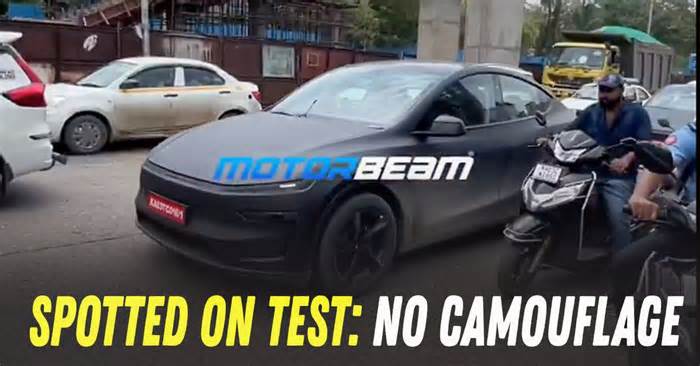 Facelifted Tesla Model Y EV Spotted Testing In Mumbai Without Camouflage [Video]