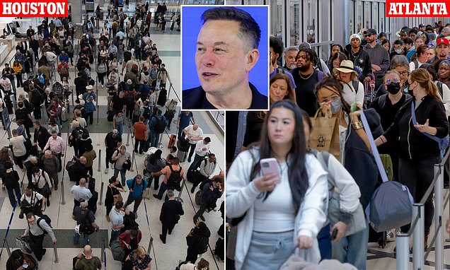 Elon Musk offers to pay TSA workers' salaries as wait times increase amid shutdown: Map shows airports with longest lines