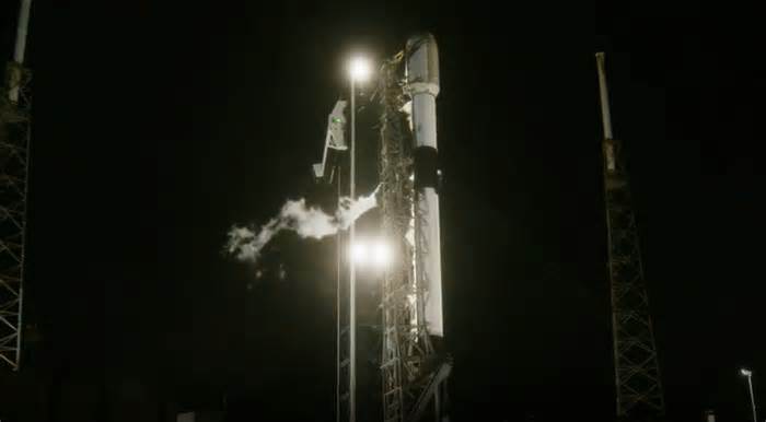 SpaceX launching telecommunications satellite on Falcon 9 rocket from Cape Canaveral