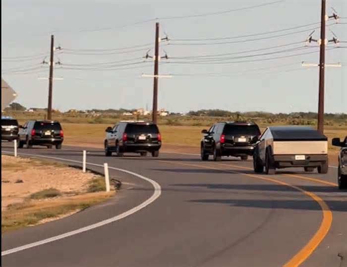 Cybertruck Spotted in Donald Trump Motorcade