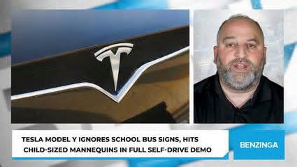Tesla Model Y Ignores School Bus Signs, Hits Child-Sized Mannequins in Full Self-Drive Demo