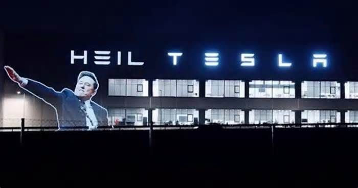 German Authorities Investigate Nazi Imagery Projected on Tesla Gigafactory