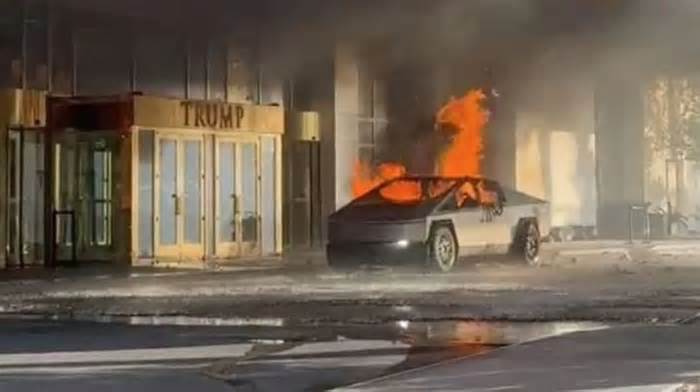 Fireworks, gas tanks and camping fuel used in Tesla cybertruck explosion outside Las Vegas Trump Hotel