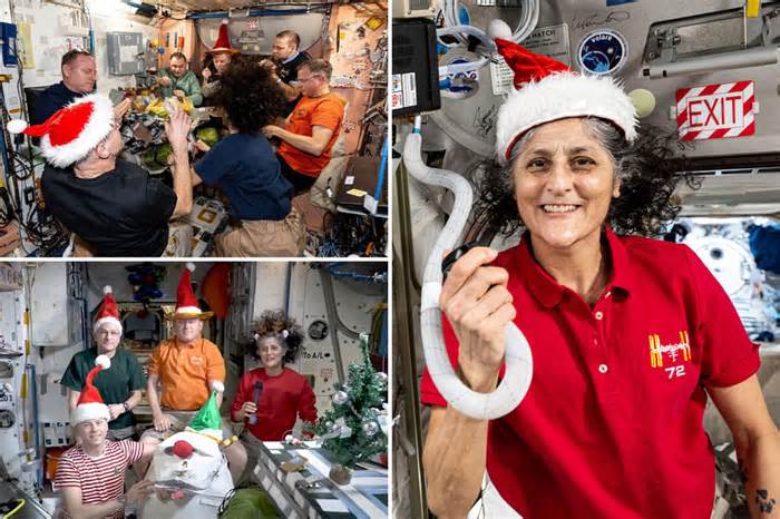 Why a festive photo of astronauts stranded on the International Space Station is sparking conspiracy theories