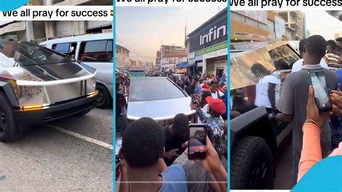 Osei Kwame Despite Gives His Best Friend Ofori Sarpong His Tesla Cybertruck To Drive