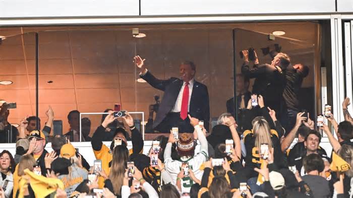 Former President Donald Trump attends Jets-Steelers