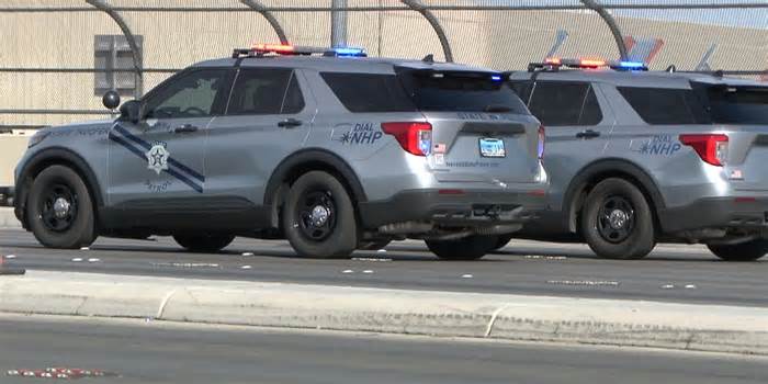 Hanging electrical cables cause road closure on l-11, Lake Mead