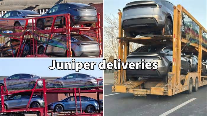 Tesla Model Y Juniper EVs Spotted on Trailers in China Point to Imminent Deliveries