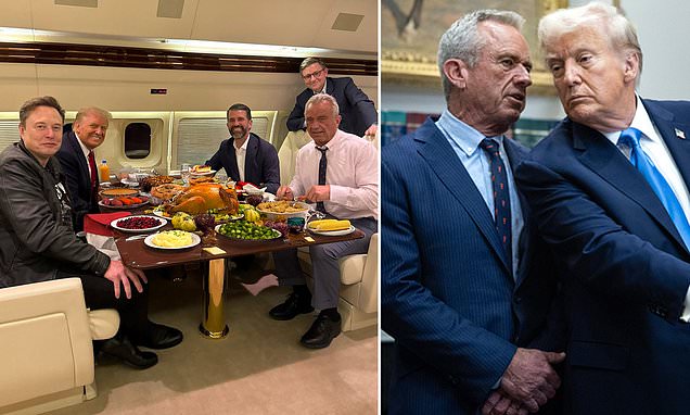 RFK Jr trolls Donald Trump as he shares 'Thanksgiving dinner' photo with the president, Elon Musk and Don Jr