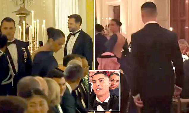 Cristiano Ronaldo's fiancée Georgina Rodriguez stuns in sexy backless dress for White House dinner with Trump and Saudi Crown Prince