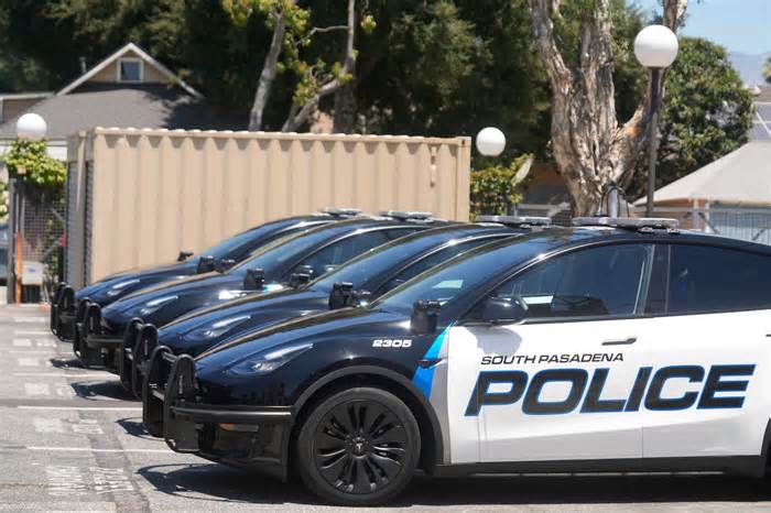 California city unveils nation's first all electric vehicle police fleet