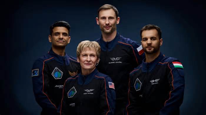 Shubhanshu Shukla and the other crew members on Axiom-4 mission