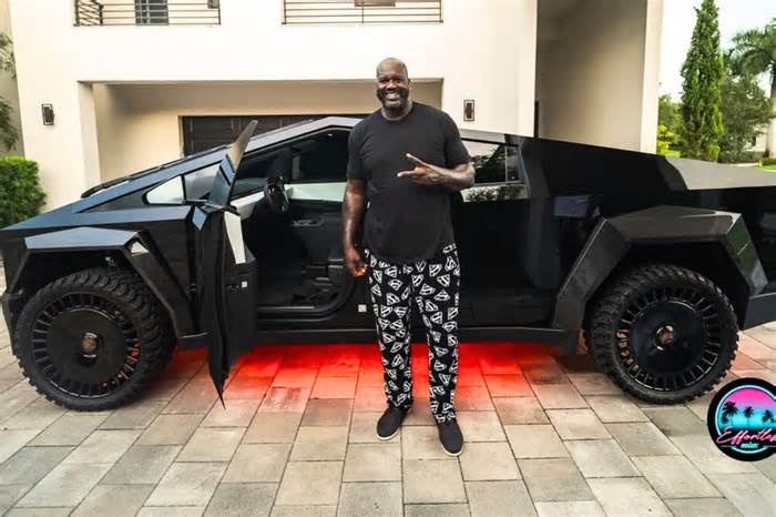 Despite $2.5Million Cybertruck, Shaquille O'Neal Left Impressed by Rapper's Two-Tone Tesla