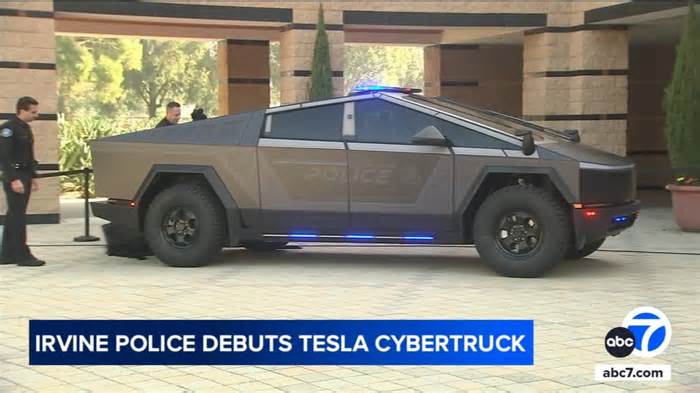 Irvine Police Department unveils its new first-of-its kind Tesla Cybertruck