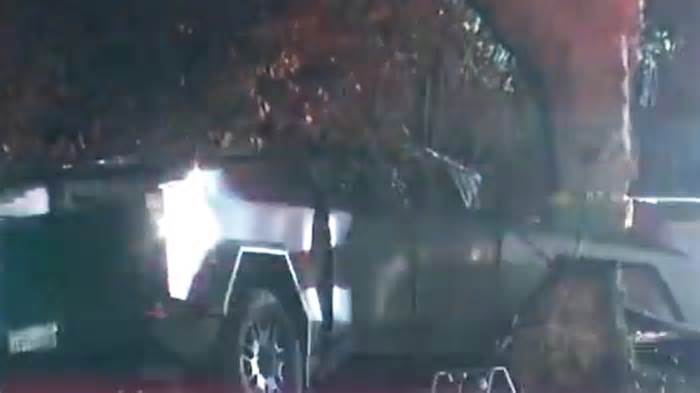 Three dead after Tesla Cybertruck smashed into tree & caught on fire as vehicle called 911 itself to alert cops to crash