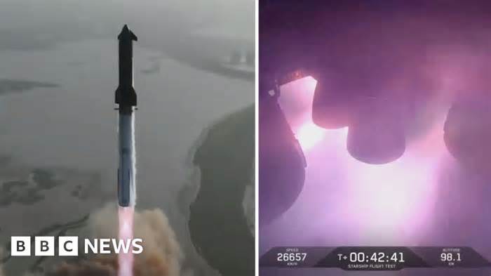 Moment SpaceX Starship spins out of control in test flight