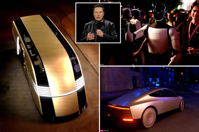 Elon Musk unveils surprise ‘robovan’ at flashy Tesla event, says Optimus humanoid robots will cost less than a car