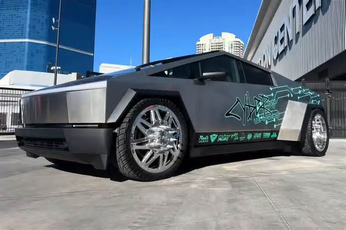 Miami hot-rod shop builds first dually Tesla Cybertruck