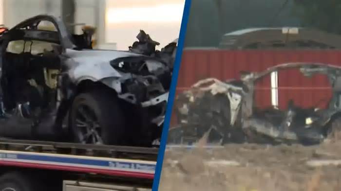 Friends burned to death in Tesla crash after ‘its electronic doors failed’