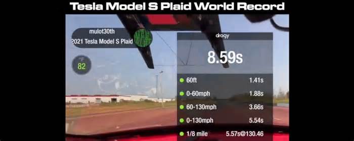 Tesla Model S Plaid achieves new record 8.56-sec quarter mile