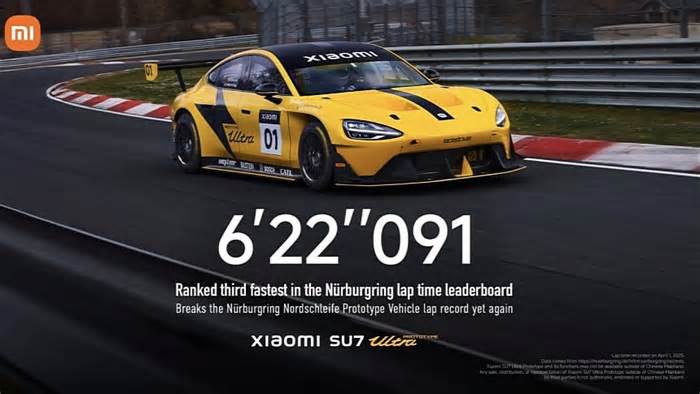 Xiaomi SU7 Ultra's Nürburgring Record Destroys the Tesla Model S Plaid by Over One Minute
