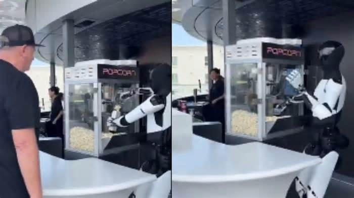 Elon Musk’s Tesla Optimus humanoid robot serving popcorn goes viral; says, ‘This will become normal in a few years’