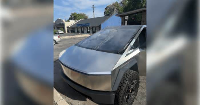 Watch: Masked man throws egg inscribed with ‘message’ at Cybertruck, owner says