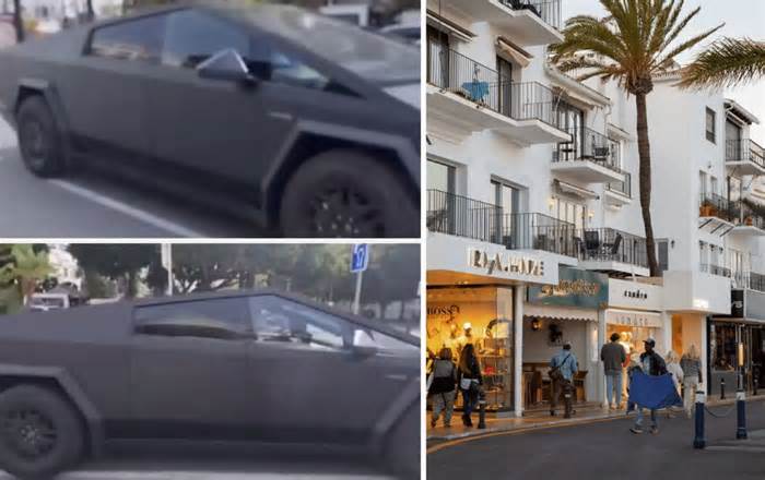Heads turn in Puerto Banús as Tesla Cybertruck, banned in Europe, cruises past