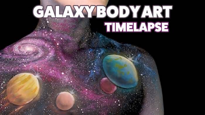 Amazing Galaxy Body Paint Transformation in Real Time