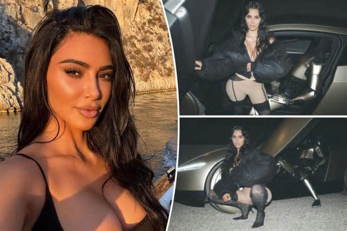 Kim Kardashian denies Tesla paid her to pose with robot in polarizing photo shoot