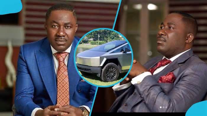 Osei Kwame Despite Flaunts His GH¢1.6 Million Tesla Cybertruck, First To Hit Ghana