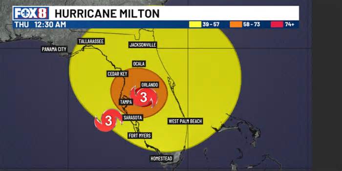 Bruce: Hurricane Milton spreads damaging winds through Florida through Thursday afternoon