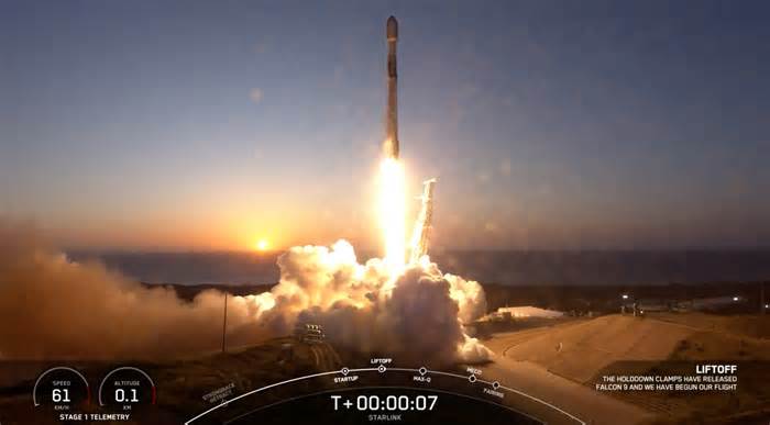 Falcon 9 launch followed by a loud sonic boom from Vandenberg Space Force Base Friday Night