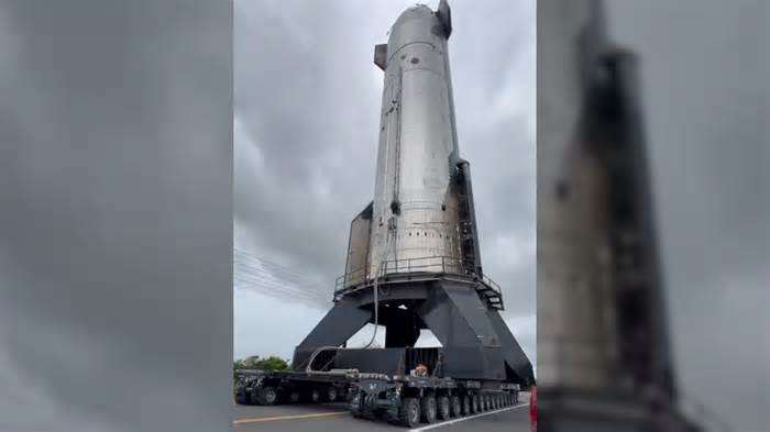 Video shows hulking rocket cause traffic snarl near SpaceX launch site