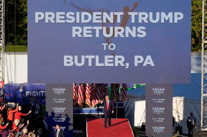 Trump returns to site of Pennsylvania assassination attempt for a major swing-state rally