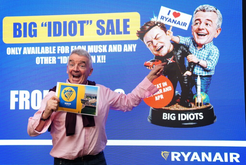 Ryanair CEO dismisses Elon Musk’s idea of buying the airline as verbal feud escalates