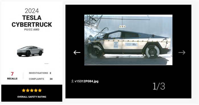 Tesla Cybertruck is not the death machine that some claimed, get 5-star NHTSA rating