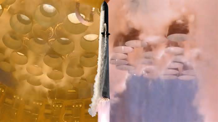 Watch SpaceX Starship Lift Off In Amazing Slow Motion Footage From Flame Trench