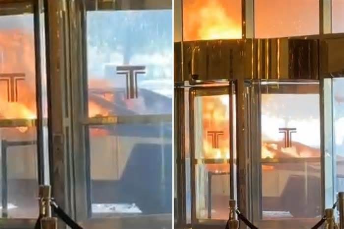 Wild video shows Tesla Cybertruck on fire outside Trump hotel — as Elon rings in New Year with Don