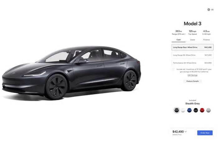 Tesla withdraws Model 3 with LFP battery from the US market