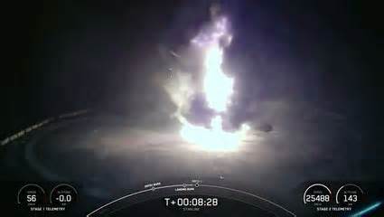 SpaceX Rocket Catches Fire, Fell Over While Landing At Sea After Starlink Launch