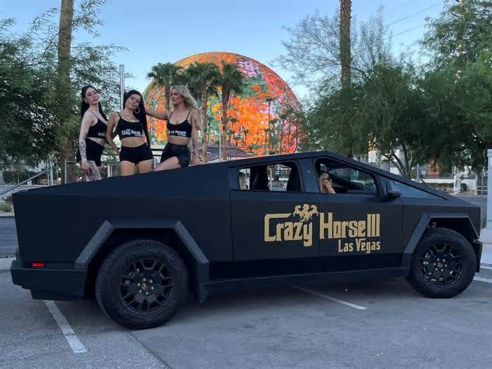 So, a Tesla Cybertruck outfitted with a stripper pole is driving around Vegas