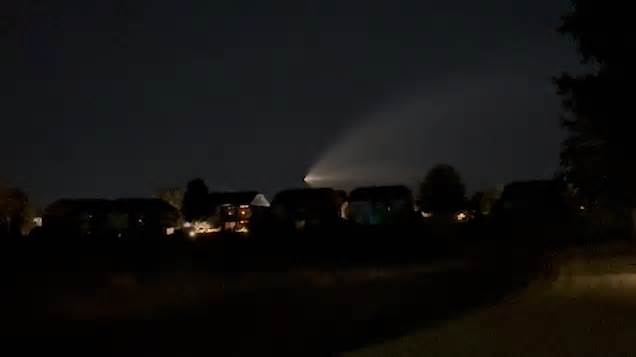 SpaceX rocket launch visible in skies over Ohio