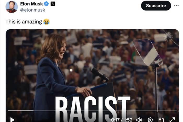 US 2024 elections: Elon Musk shares a manipulated video mimicking Harris' voice on X